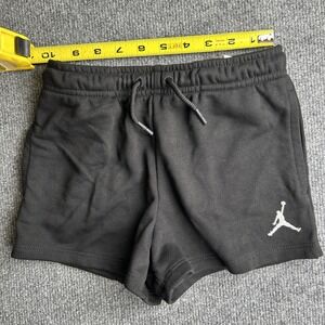 Air Jordan Girls 6x Black Drawstring Shorts Jumpman‎ Logo New 1034